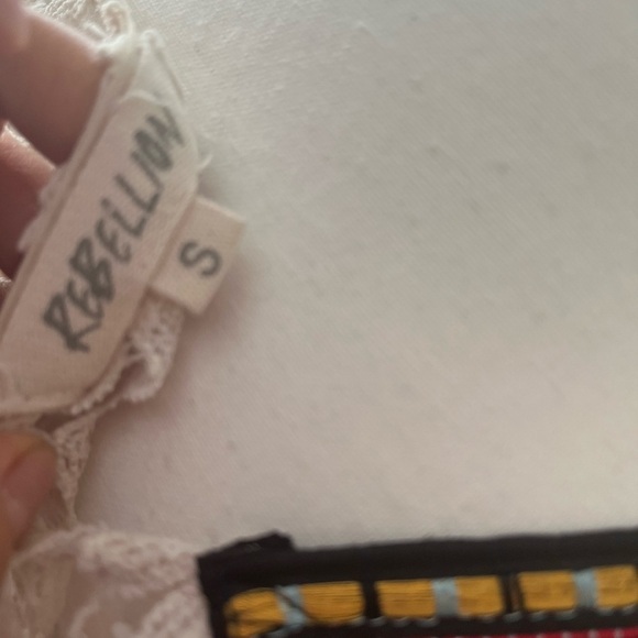 [S]Rebellion Embroidered Lace Women Top Boho Festive Floral - Picture 6 of 8